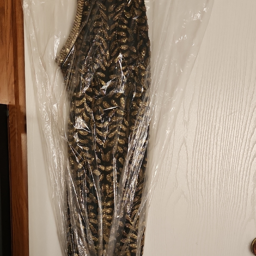 Lillie Rubin Gold and Black Mini Dress